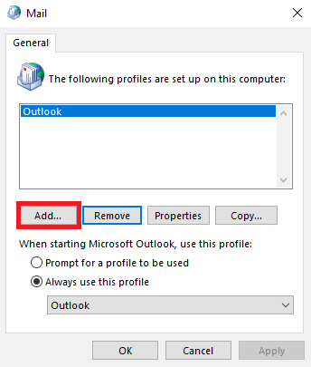 Ekle… düğmesine tıklayın. Windows 10'da Mesajınızı Şu Anda Gönderilemiyor Düzeltme
