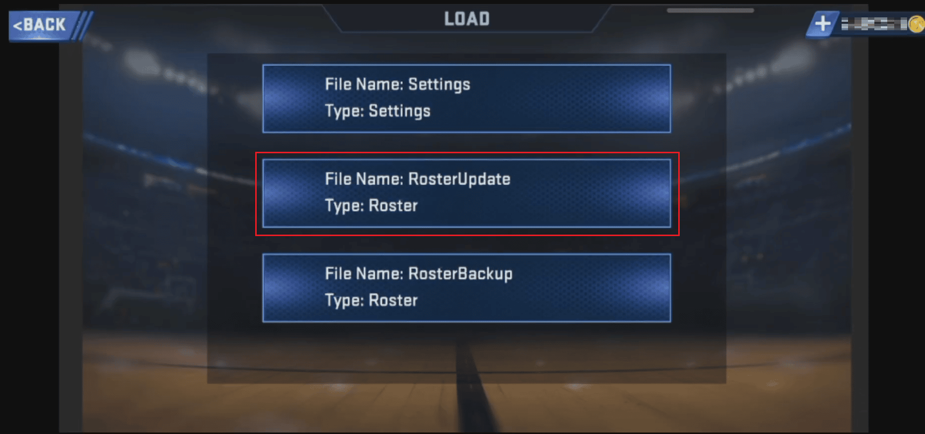 RosterUpdate 파일을 탭합니다.