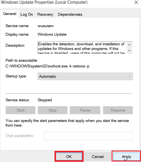 clicca su Applica e poi su OK. Correggi il codice di errore di Microsoft Store 0xc03f300d