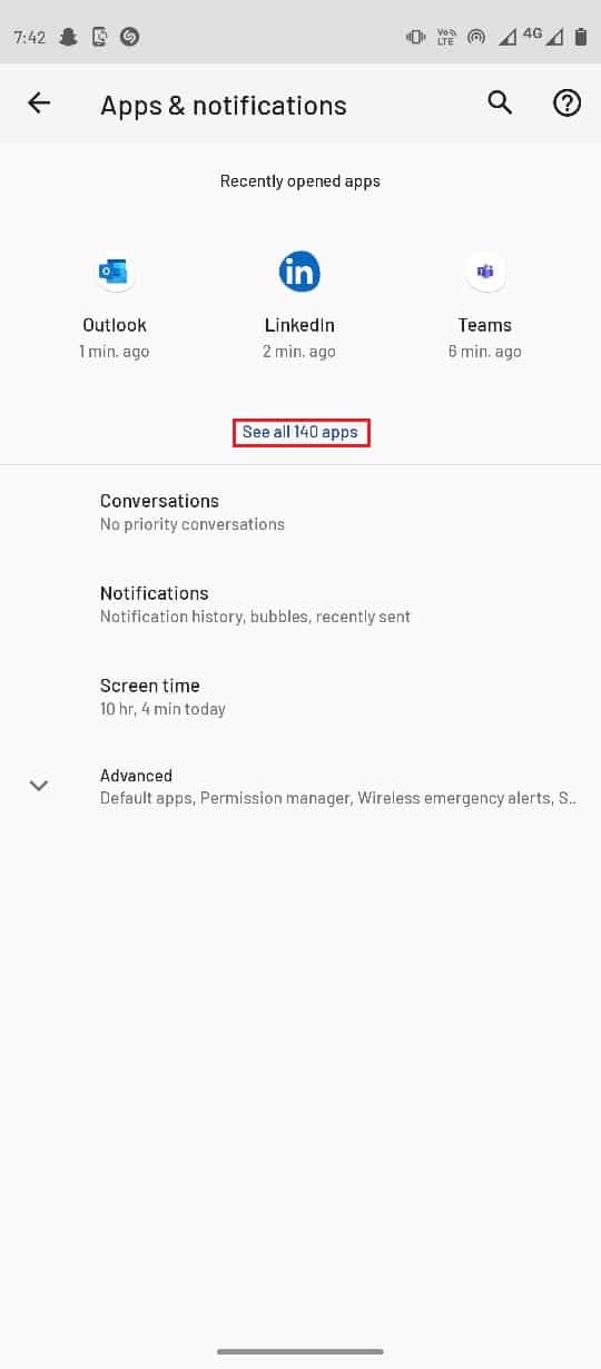 Selectați Vedeți toate aplicațiile. Remediați în prezent Imposibil de trimis mesajul dvs. pe Outlook Mobile