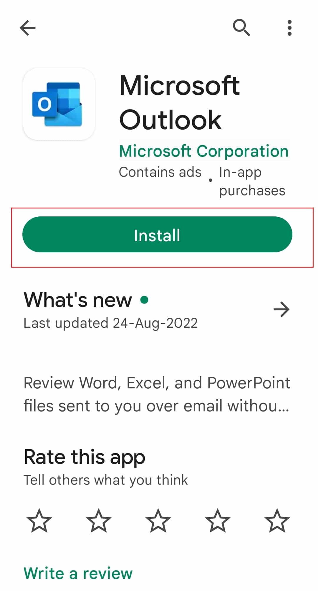 instalați Microsoft Outlook