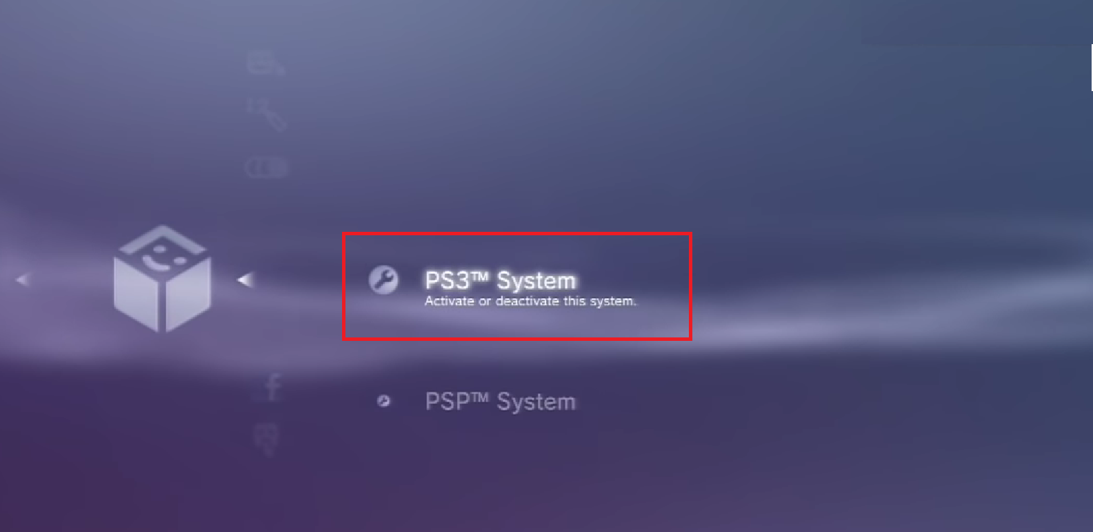 選擇 PS3 系統選項