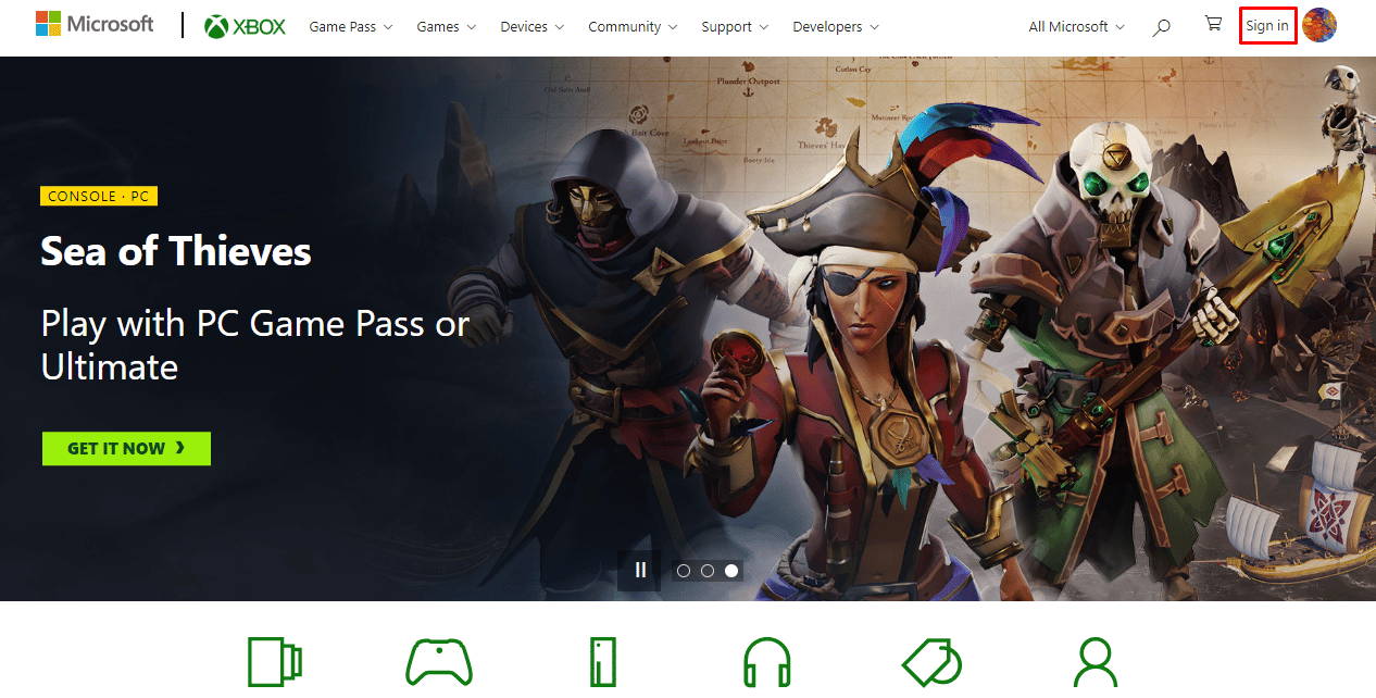 Haga clic en el icono Iniciar sesión en la esquina superior derecha | ¿Cómo puedes eliminar tu cuenta de Xbox?