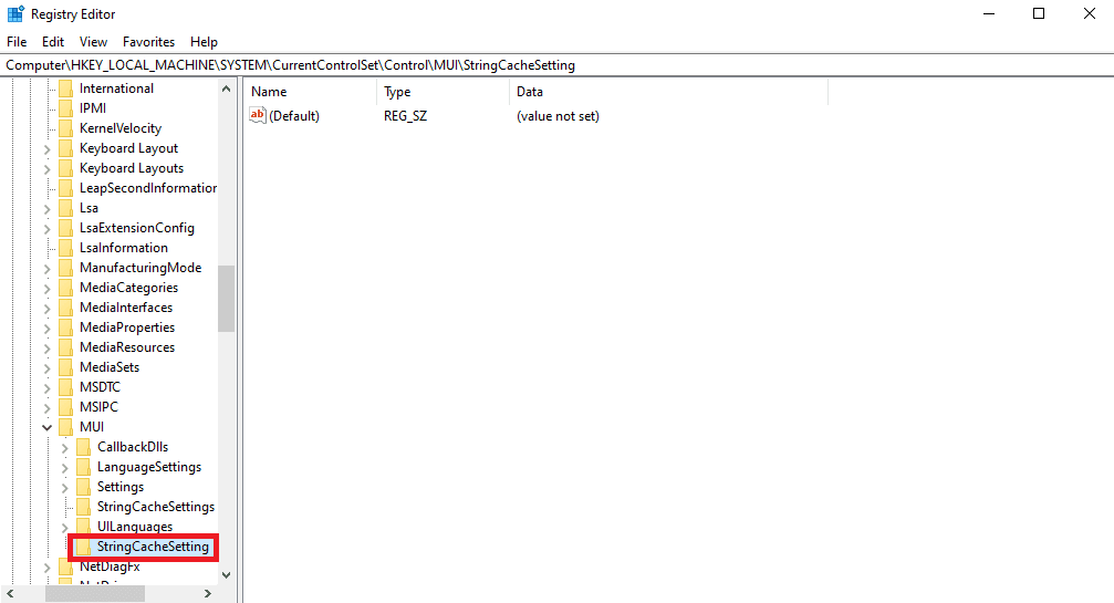 บันทึกคีย์ใหม่เป็น StringCacheSetting แก้ไขรหัสข้อผิดพลาดของไดรเวอร์ NVIDIA OpenGL 8