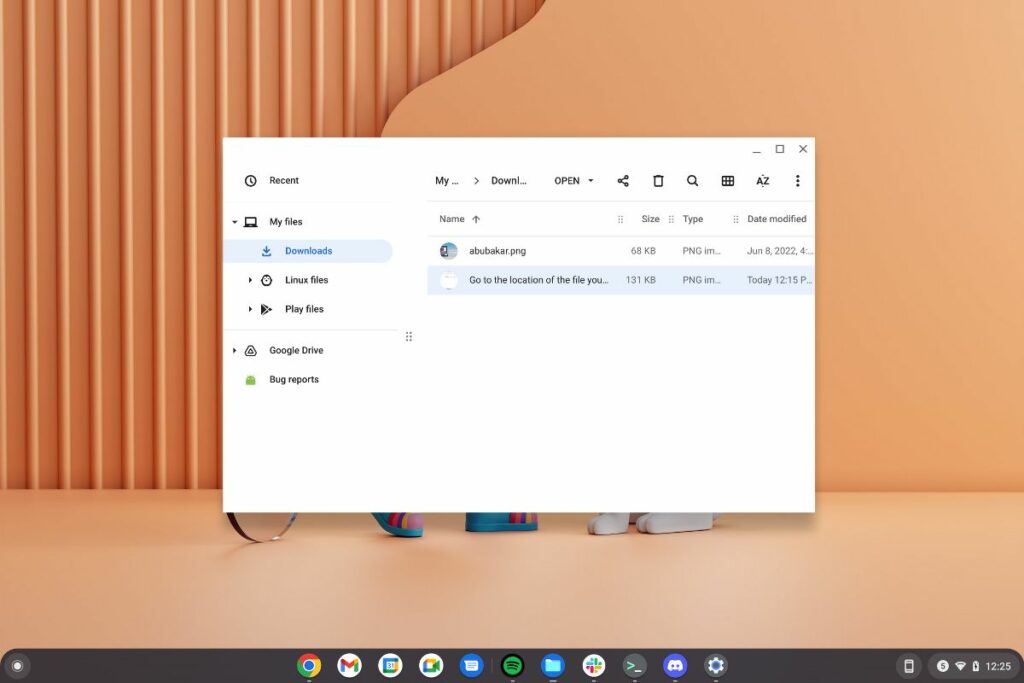 Chromebook dosyaları uygulaması