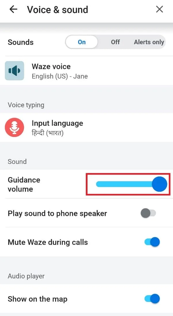 เลื่อนแถบระดับเสียงคำแนะนำไปที่สูงสุด แก้ไข Waze Sound ไม่ทำงานบน Android