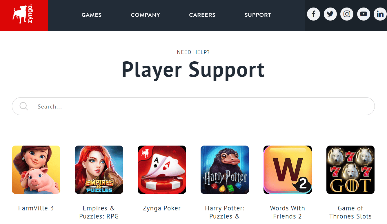 Página de suporte ao jogador da Zynga | Como você pode recuperar suas palavras com amigos 2 contas