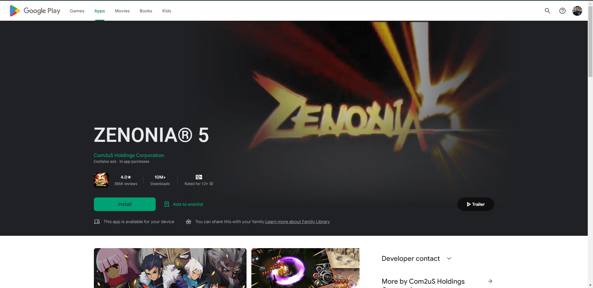 Page Web de la boutique de jeux Zenonia 5. Meilleurs jeux comme Legend of Zelda pour Android