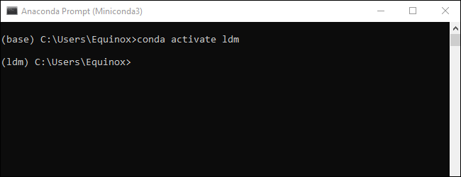Active el entorno ldm.