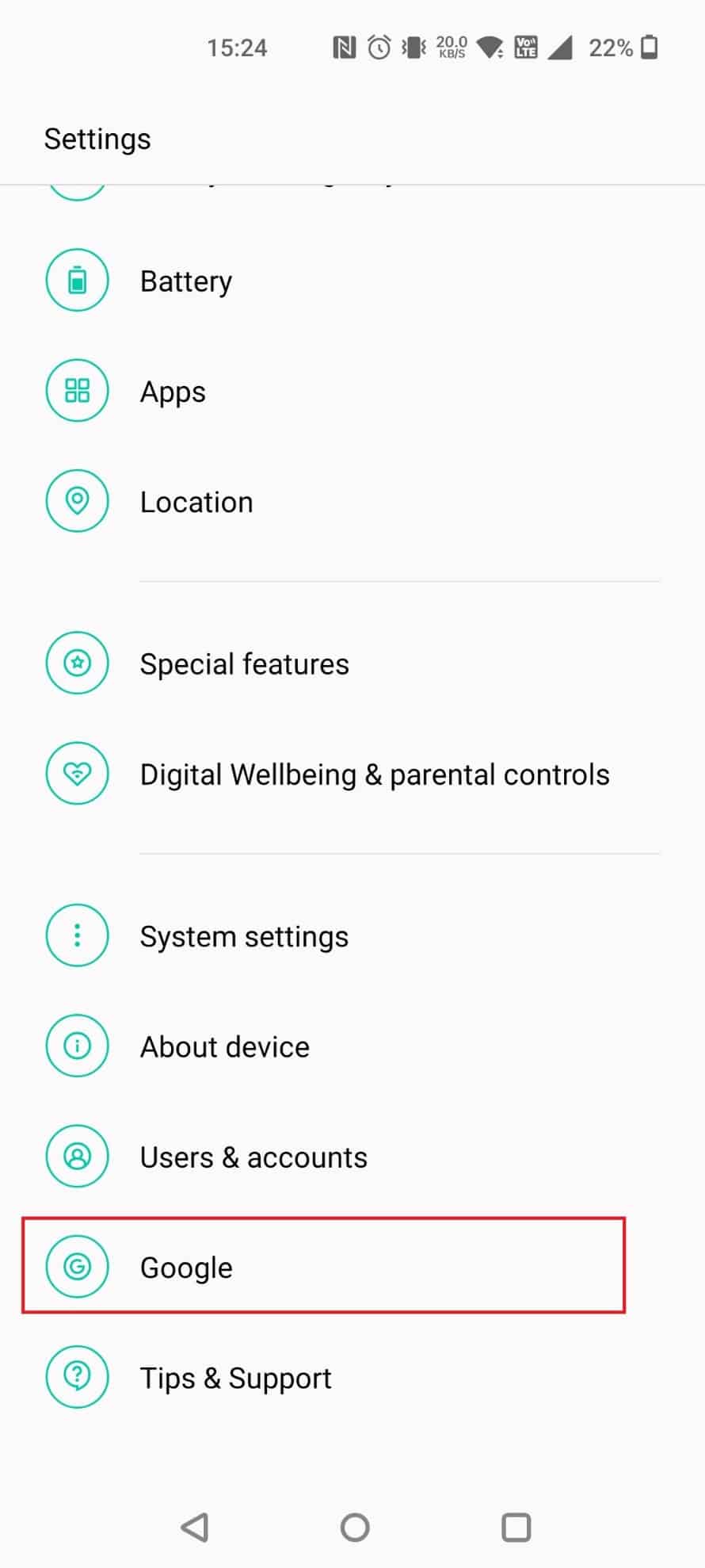 ปัดลงแล้วแตะ Google | รหัสสำรอง 8 หลักสำหรับ Gmail