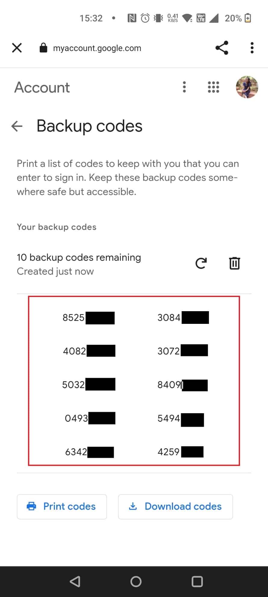 ที่นี่คุณจะได้รับชุดรหัสสำรอง 8 หลัก | จะเกิดอะไรขึ้นถ้าคุณจำรหัสผ่าน Gmail ไม่ได้