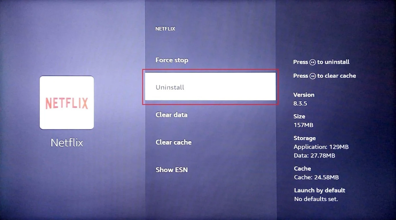odinstaluj. Napraw Nie można zaktualizować Fire TV Stick 4K