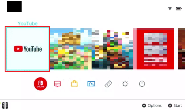 Abra o YouTube na tela inicial