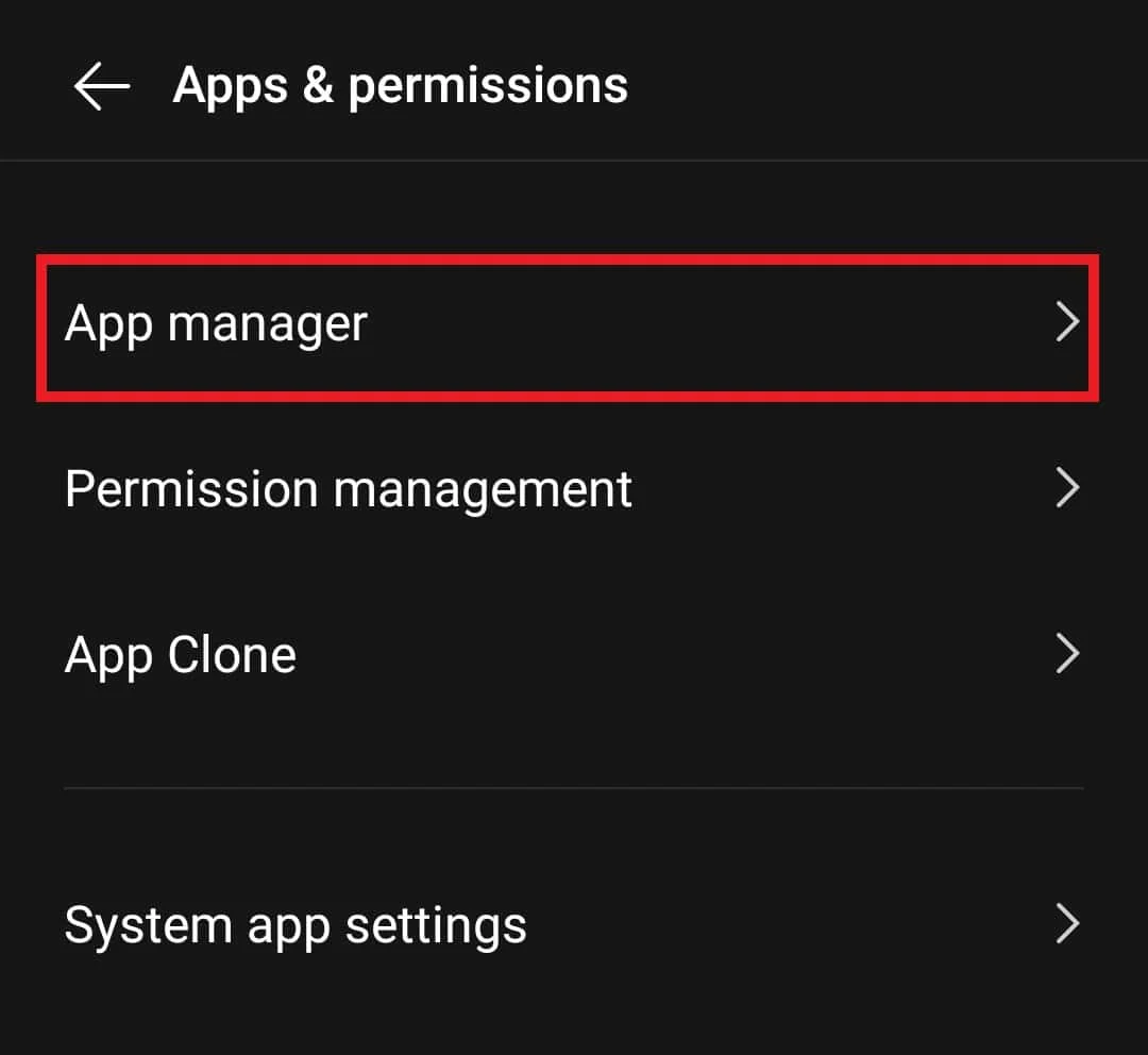Wählen Sie App-Manager