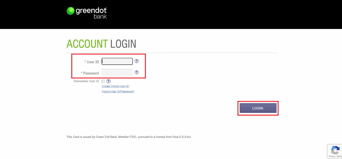 Geben Sie Ihre Benutzer-ID und Ihr Passwort ein und klicken Sie auf LOGIN