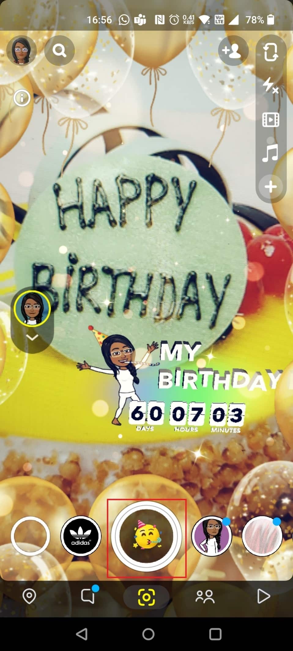Una vez que aparezca la cuenta atrás, toca el icono de captura | ¿Cómo puedes hacer una cuenta regresiva de cumpleaños?