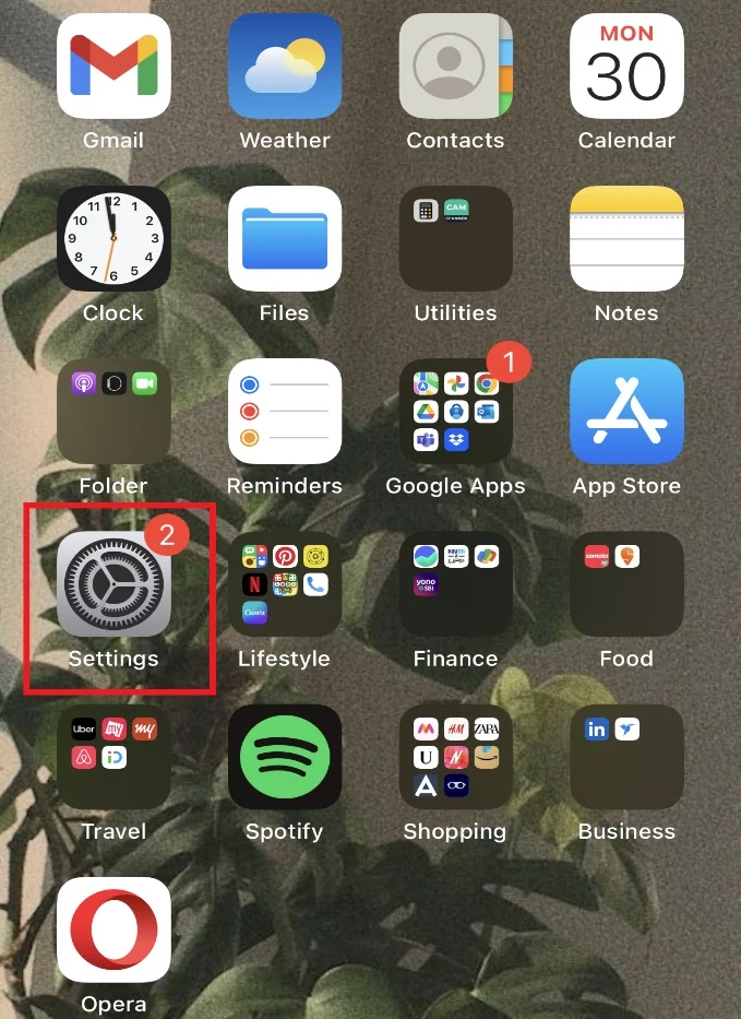 iPhone'unuzda Ayarlar'ı açın