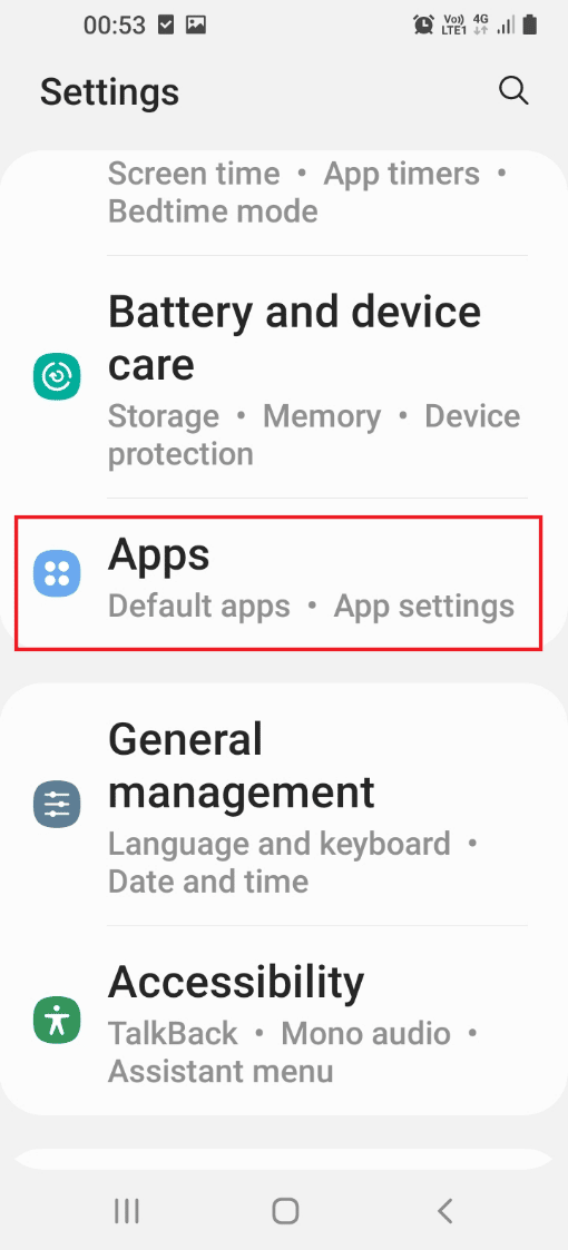 اضغط على علامة التبويب التطبيقات. إصلاح خطأ بطاقة SIM في Galaxy Note 5