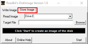 Fare clic sull'opzione Store Image per passare alla scheda Store Image nell'applicazione Readkil