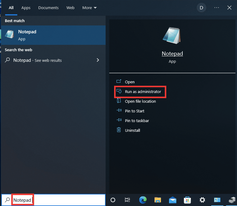 deschide Notepad ca administrator