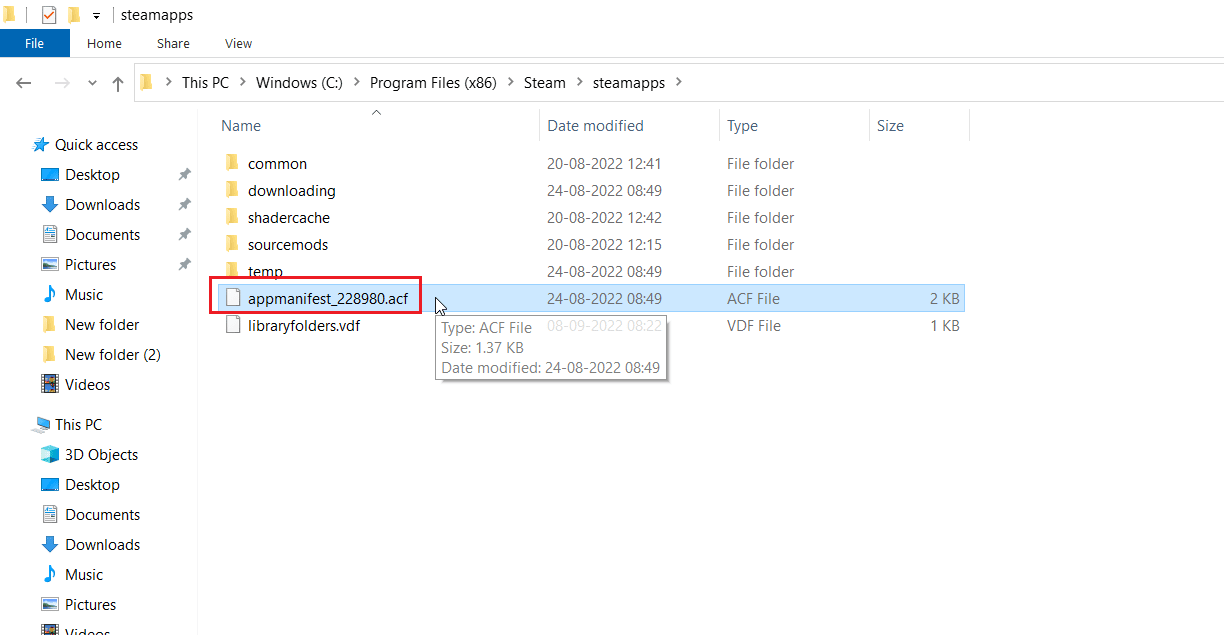 faceți dublu clic pe fișierul manifest al aplicației. Cum să dezactivezi actualizarea automată pe Steam