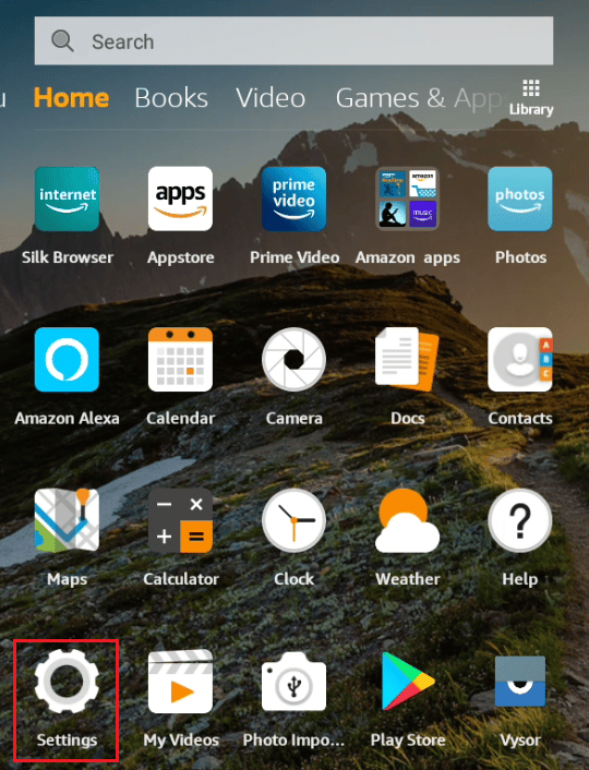 Tocca l'app Impostazioni dal cassetto delle app | Come annullare Amazon FreeTime senza dispositivo | Addebito Amazon FreeTime su carta di credito