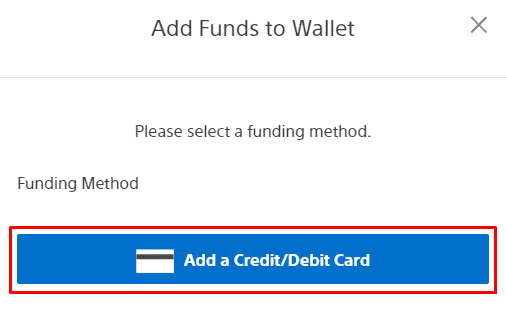 Fare clic su Aggiungi una carta di credito o di debito | Come modificare il metodo di pagamento PlayStation predefinito | codici PSN gratuiti
