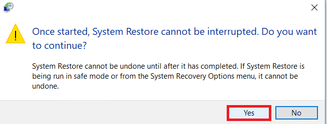 Clique em sim. Corrigir o erro do ponto de entrada do procedimento no Windows