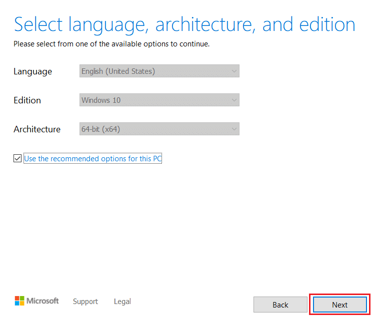 faceți clic pe Următorul în Windows 10 installation mediacreationtool. Remediați codul de eroare 0x80070456 0xa0019 în Windows 10