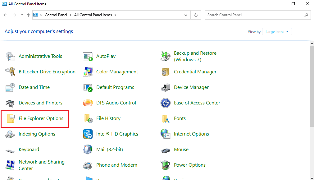 Găsiți și faceți clic pe Opțiuni pentru File Explorer