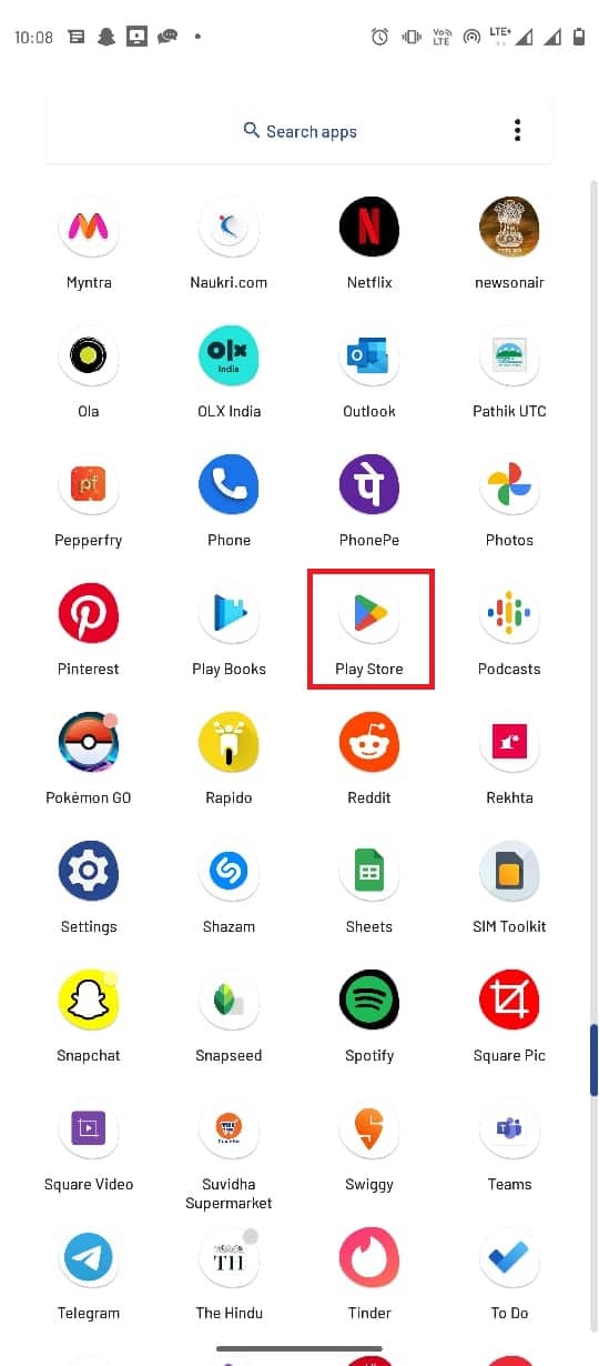 افتح متجر Google Play من قائمة الهاتف. إصلاح خطأ Wyze 07 على نظام Android