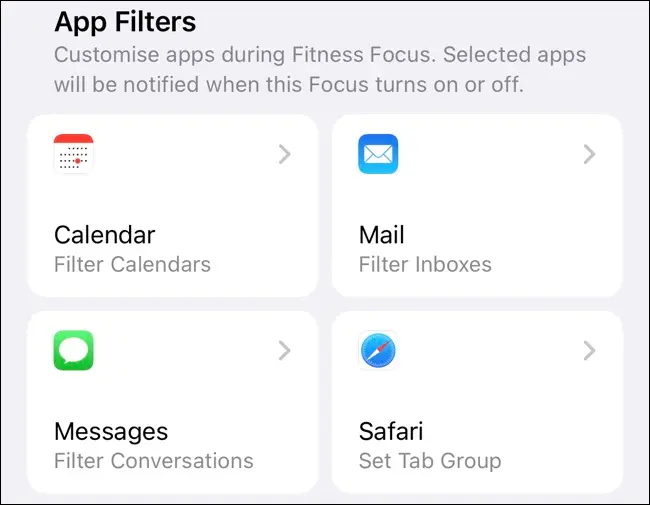 iOS 16 でフォーカス フィルターを設定する