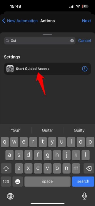 가이드 액세스 자동화 iPhone 시작