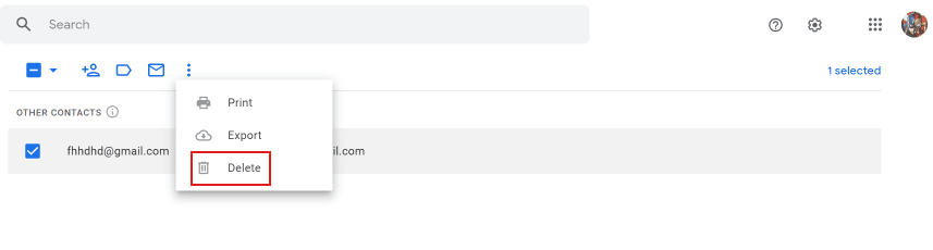 Sil'e tıklayın. | Android'de Gmail Otomatik Doldurma'dan E-posta Adresleri Nasıl Silinir | Gmail uygulamasından e-posta önerilerini kaldır