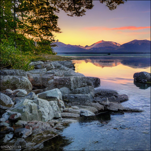 การแพร่กระจายที่เสถียรบน Mount Katahdin เมื่อมองจากอีกฟากหนึ่งของทะเลสาบ