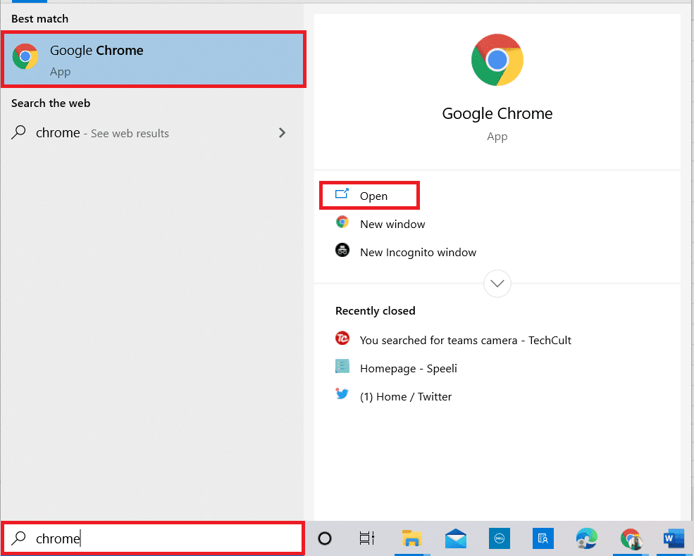 apri Google Chrome. Come risolvere l'installazione di VirtualBox non riuscita in Windows 10
