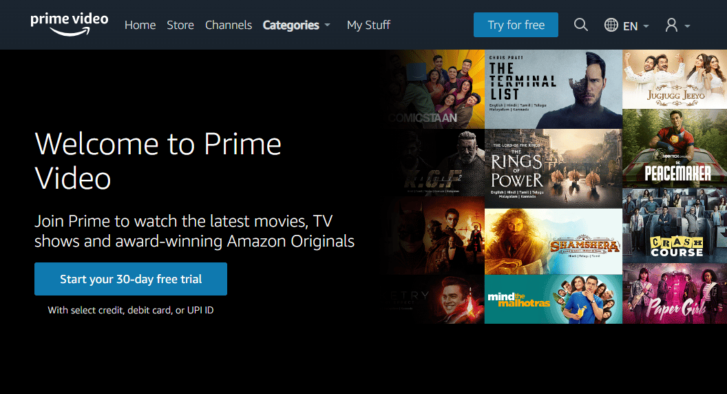 วิดีโอ Amazon Prime ทางเลือก SolarMovie ที่ดีที่สุด