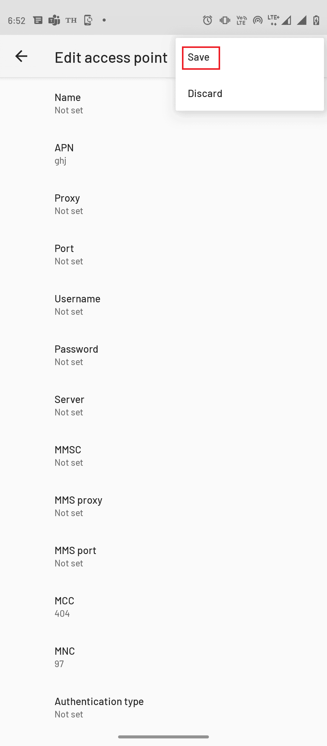 appuyez sur le bouton Enregistrer. Correction de l'impossibilité d'envoyer un message à de nombreux messages multimédia non envoyés