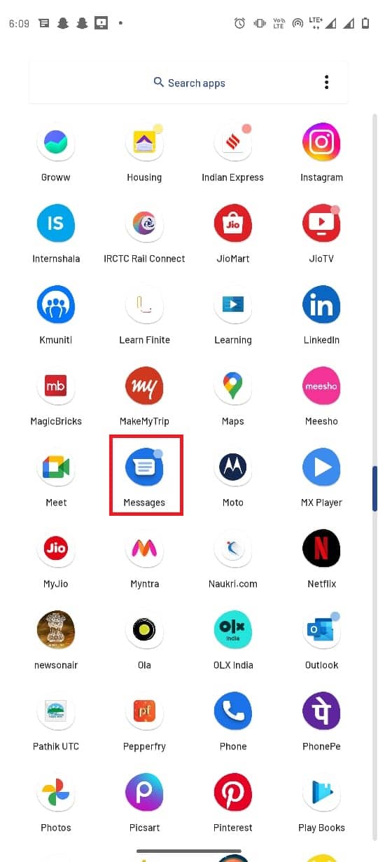 Ouvrez l'application Messages sur votre téléphone