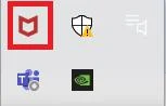 McAfee kontrol paneline girmek için sistem tepsisindeki McAfee simgesine çift tıklayın.