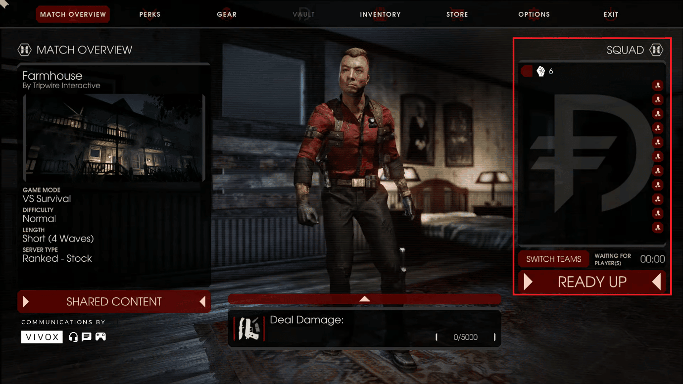 ภายใต้ SQUAD คุณสามารถเพิ่มเพื่อนของคุณและเล่นเกมได้ แก้ไข Killing Floor 2 รอปัญหาผู้เล่น