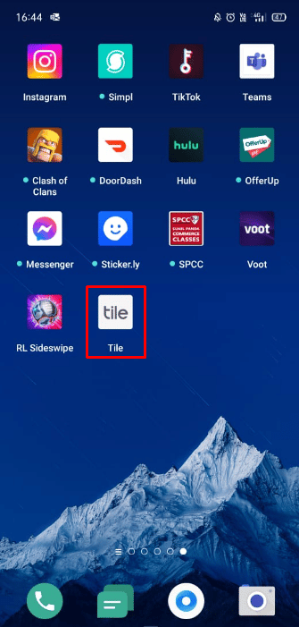 在手機上啟動 Tile 應用程序。