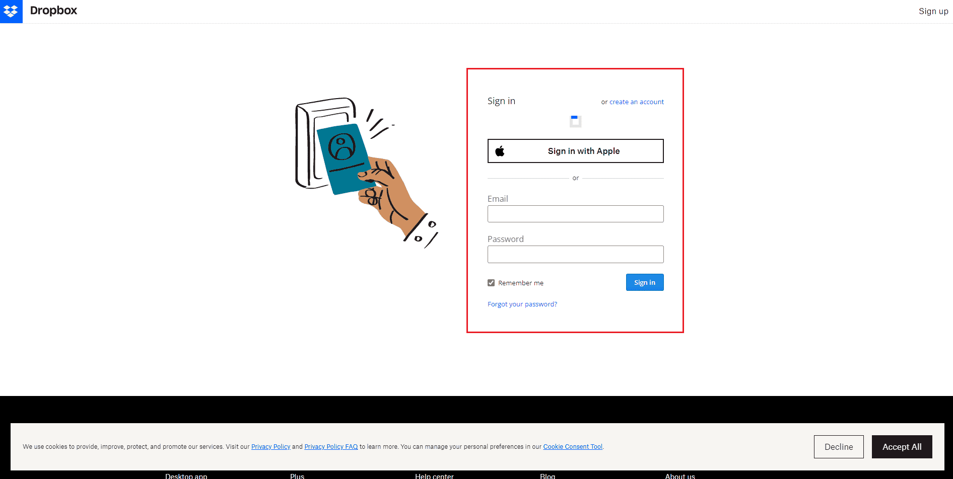 se connecter à Dropbox