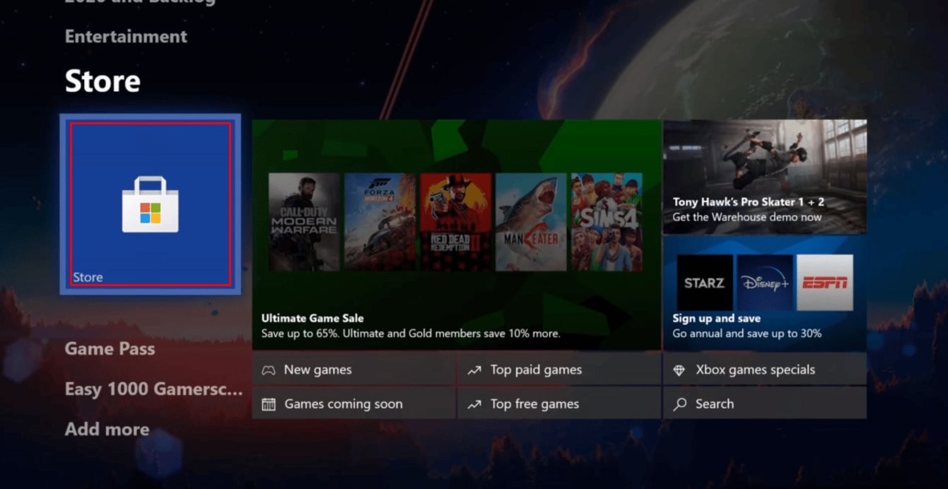 เลือกแอพจากเมนูด้านซ้าย จากนั้นคลิกที่ตัวเลือก Microsoft Store ใต้เมนูแอพของคุณ