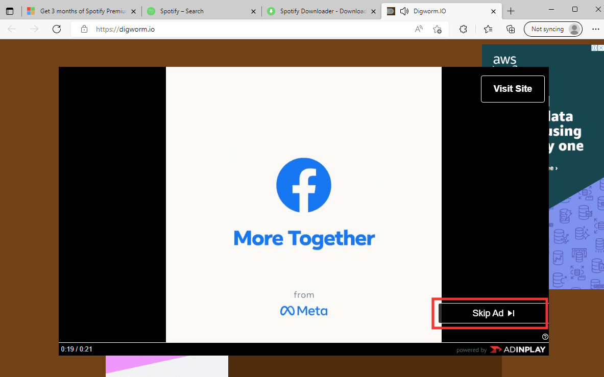 [広告をスキップ] をクリックします。 Spotify Premiumを永久に無料で入手する9つの方法