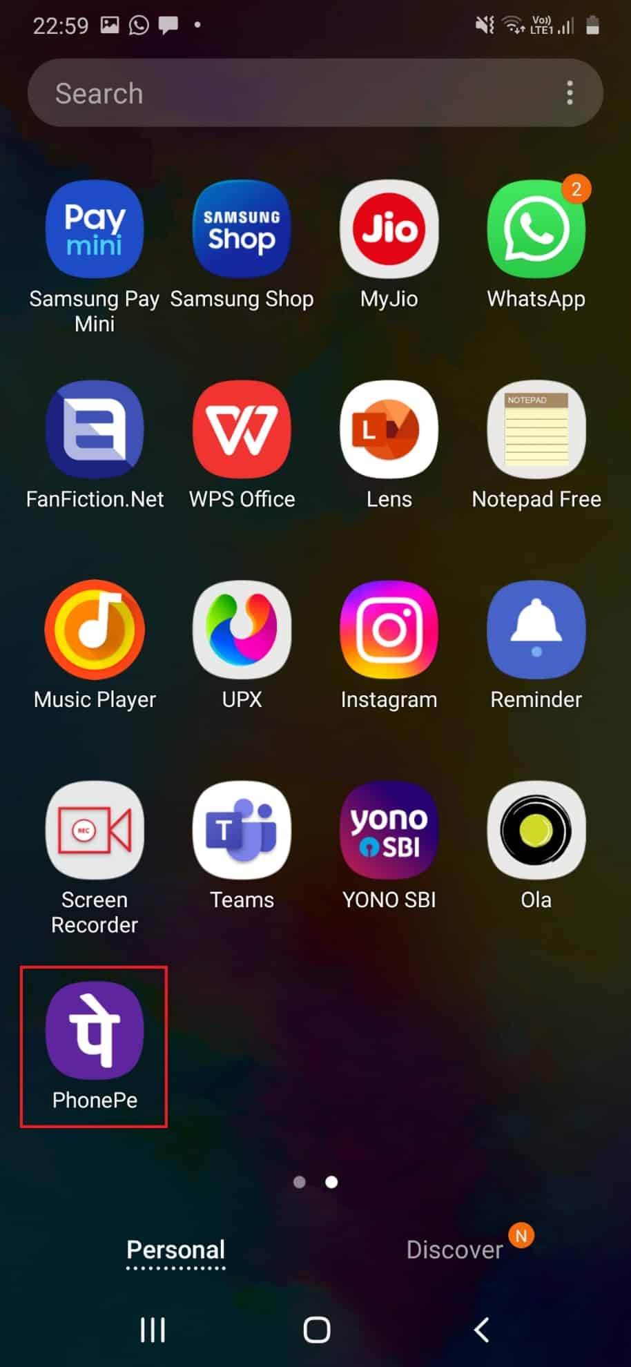 Öffnen Sie die PhonePe-App auf Ihrem Telefon