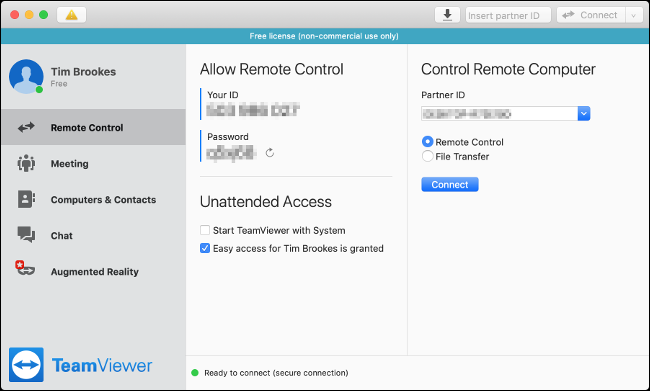 Mac用のTeamViewer