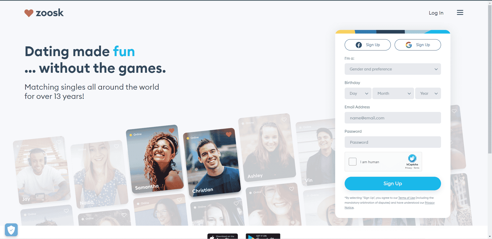 Offizielle Zoosk-Website