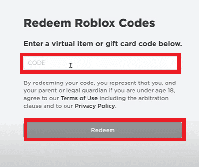 Wprowadź KOD na karcie podarunkowej i kliknij Zrealizuj, aby dodać Kredyt lub Robux. 6 sposobów, aby naprawić niedziałającą kartę podarunkową Roblox
