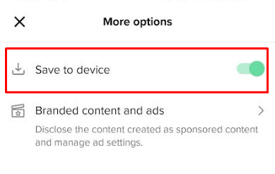 включить функцию «Сохранить на устройство» | соединить два видео TikTok вместе